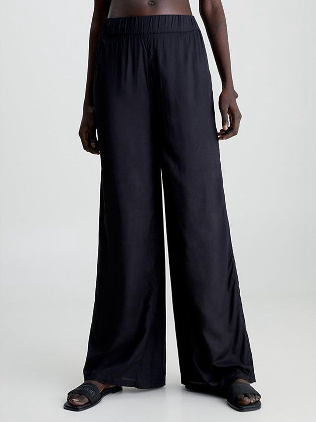 Calvin Klein USA Wide Leg Beach Womens Pants Black 3258107-AM